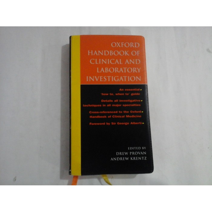 OXFORD HANDBOOK OF CLINICAL AND LABORATORY INVESTIGATION  -  DREW PROVAN, ANDREW KRENTZ  
